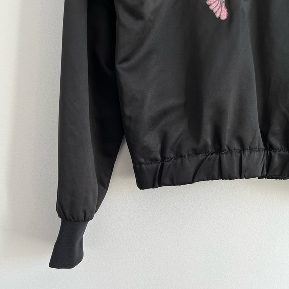 Aritzia Golden By TNA Satin Embroidered Floral Shaul Bomber Jacket - Picture 5 of 14